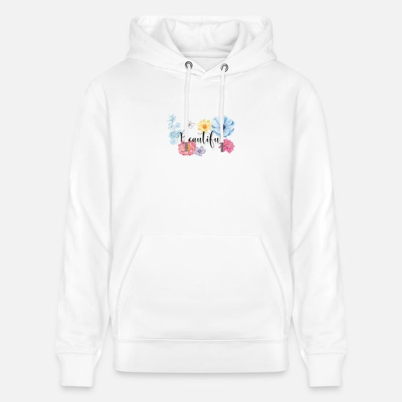 Beautiful floral - Sweat à capuche bio CRUISER Stanley/Stella Unisexe - blanc
