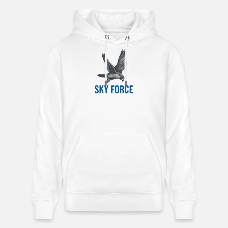 Faucon céleste Sky Force - Sweat à capuche bio CRUISER Stanley/Stella Unisexe - blanc