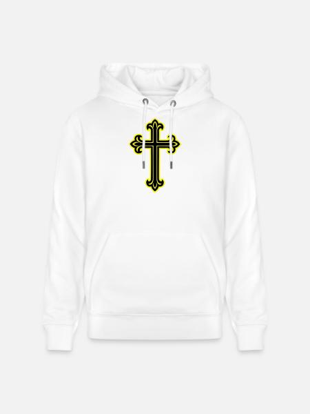 Cross Symbol Christian - Stanley/Stella CRUISER Unisex Organic Hoodie - white
