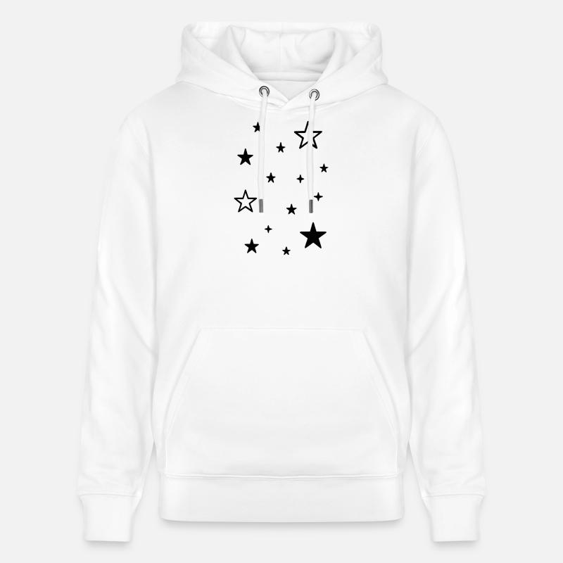 Conception du motif de diffusion d’étoiles - Sweat à capuche bio CRUISER Stanley/Stella Unisexe - blanc