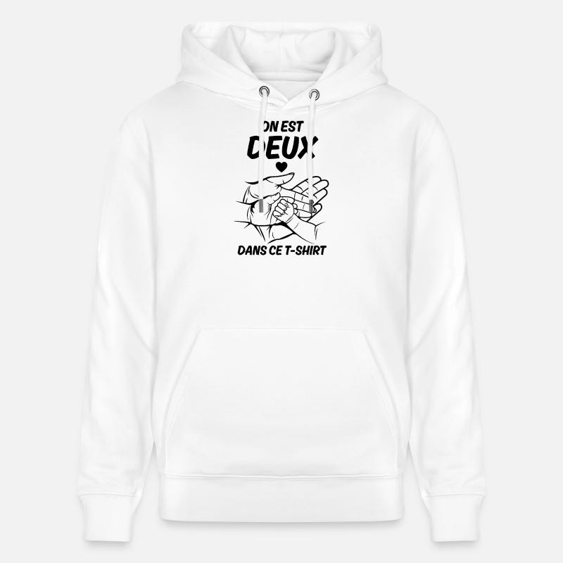 Annonce grossesse on est deux amour - Sweat à capuche bio CRUISER Stanley/Stella Unisexe - blanc
