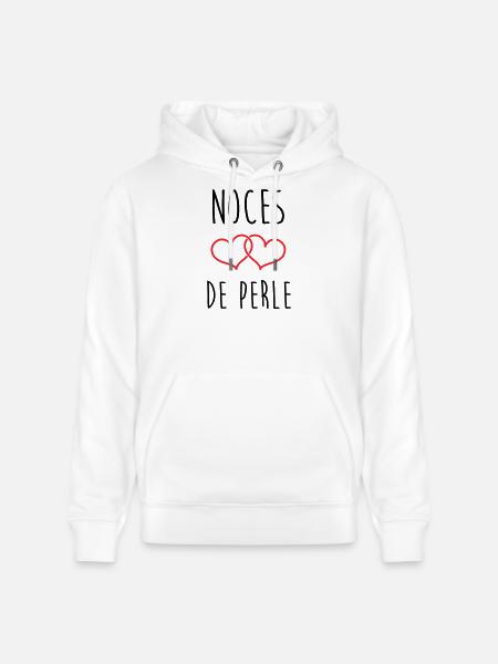 Pearl Wedding 30 Years - Stanley/Stella CRUISER Unisex Organic Hoodie - white