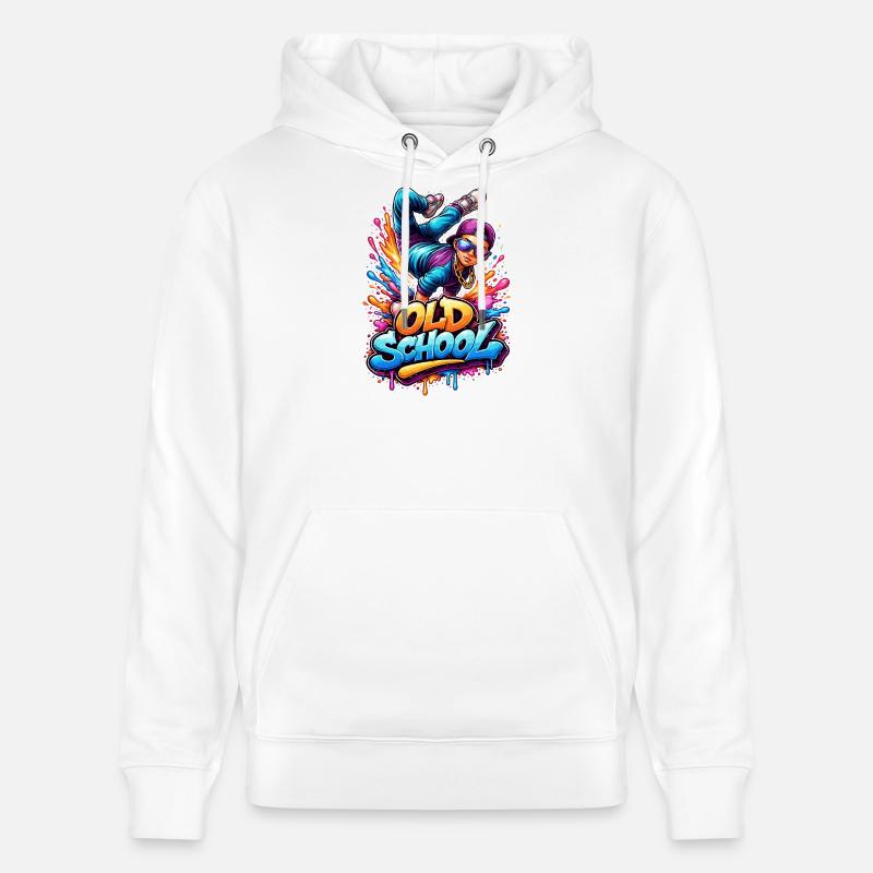 Old School Breakdance Graffiti - Sweat à capuche bio CRUISER Stanley/Stella Unisexe - blanc