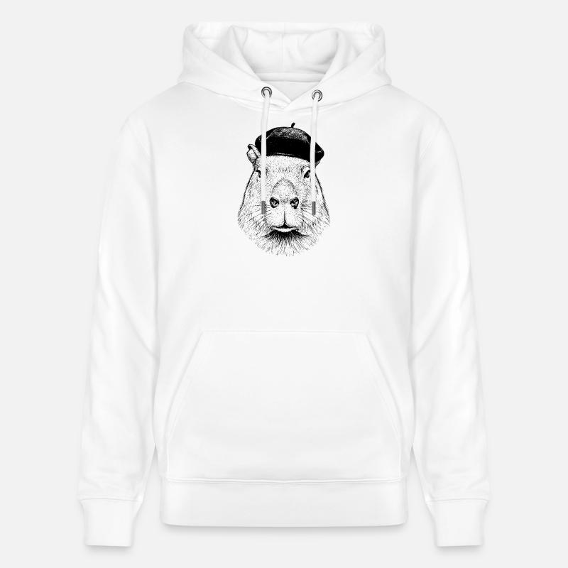 Capybara Avec Béret - Sweat à capuche bio CRUISER Stanley/Stella Unisexe - blanc