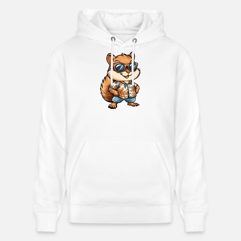 Vacances de bandes dessinées Squirrel - Sweat à capuche bio CRUISER Stanley/Stella Unisexe - blanc