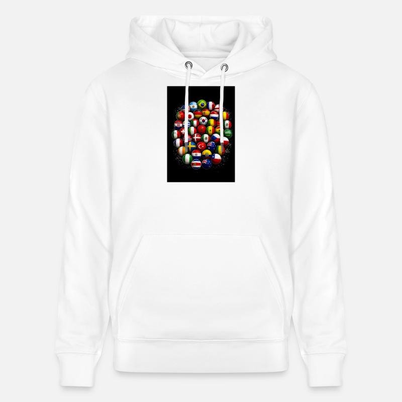 Flaggbälle Weltfußball - Stanley/Stella Unisex Bio-Hoodie CRUISER  - Weiß