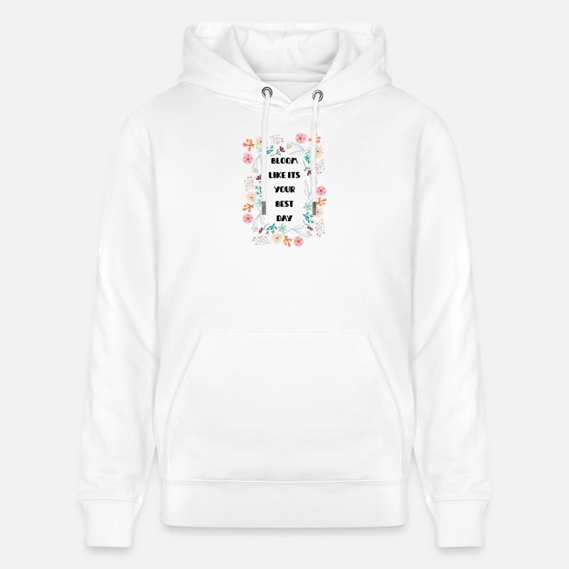 Couronne de fleurs pastel - Sweat à capuche bio CRUISER Stanley/Stella Unisexe - blanc