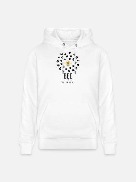 Golden bee on black - Stanley/Stella CRUISER Unisex Organic Hoodie - white