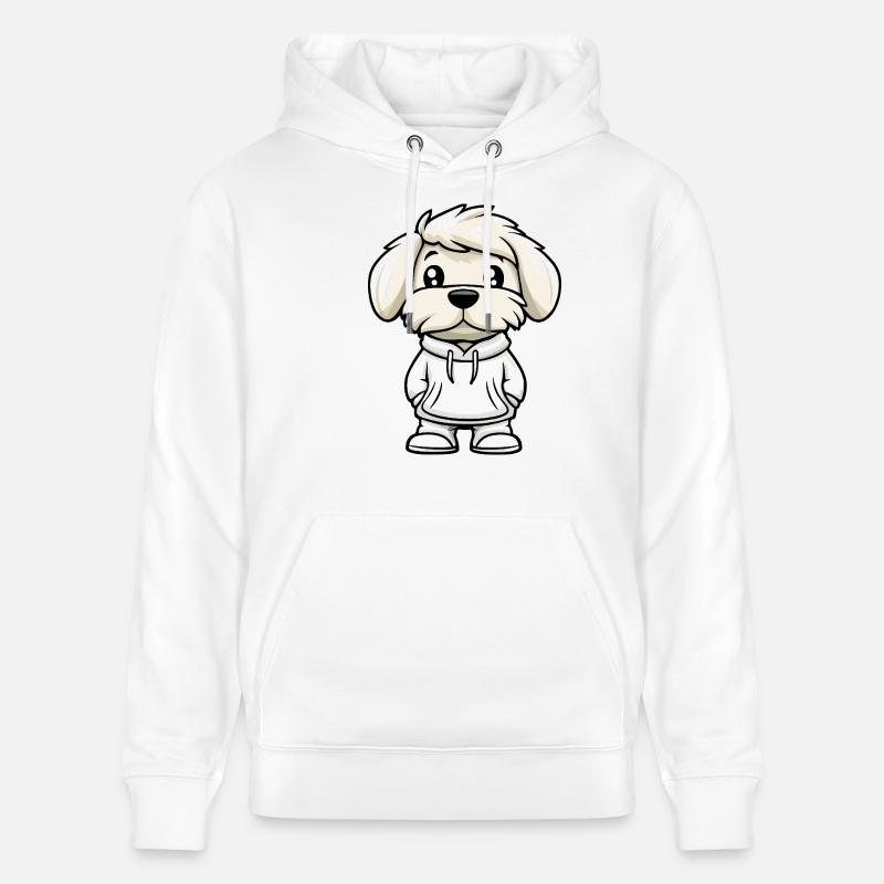 Chien Bichon Havanais Drôle - Sweat à capuche bio CRUISER Stanley/Stella Unisexe - blanc