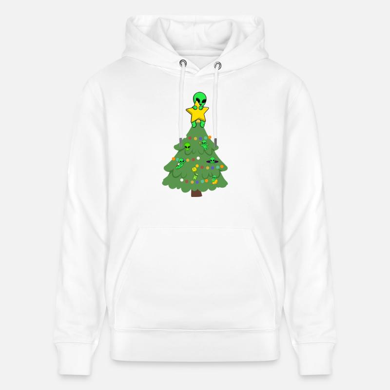 Arbre de Noël extraterrestre - Sweat à capuche bio CRUISER Stanley/Stella Unisexe - blanc