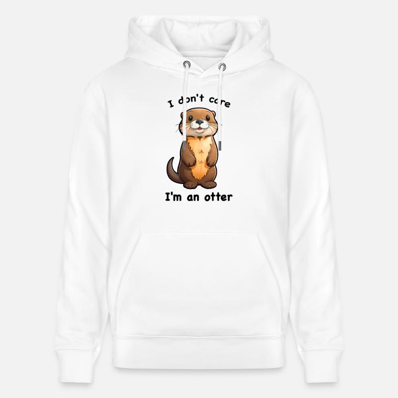 Otter Attitude: I Don't Care - Sweat à capuche bio CRUISER Stanley/Stella Unisexe - blanc