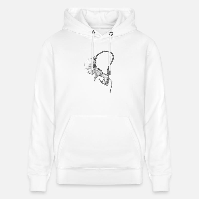 biomechanisches mädchen wird kontrolliert - Stanley/Stella Unisex Bio-Hoodie CRUISER  - Weiß