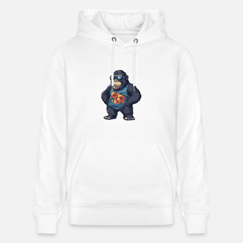 Gorilla Comic Urlaub - Stanley/Stella Unisex Bio-Hoodie CRUISER - Weiß