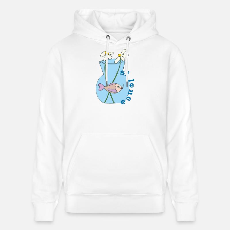 Poisson dans un bocal - Sweat à capuche bio CRUISER Stanley/Stella Unisexe - blanc