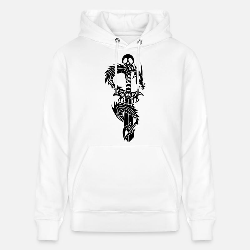 Le dragon noir et l'épée - Sweat à capuche bio CRUISER Stanley/Stella Unisexe - blanc