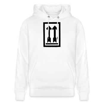 Aufrecht lagern - Stanley/Stella Unisex Bio-Hoodie CRUISER  - Weiß - Vorne - Alina (178cm) & Michal (187cm)