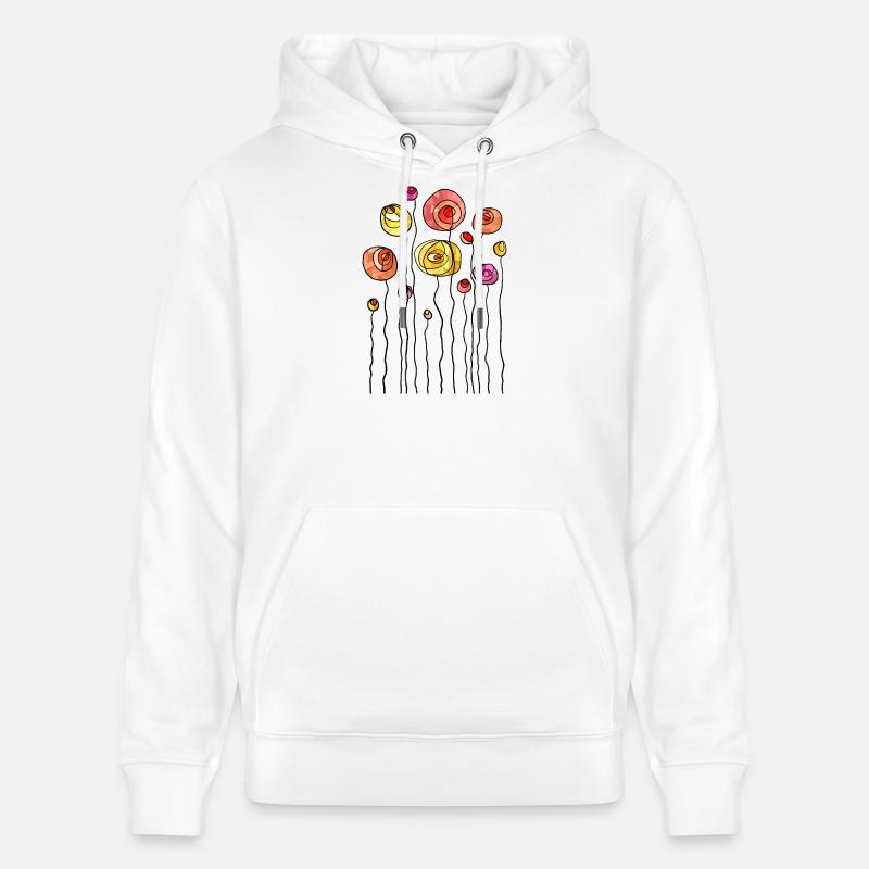 Thème abstrait fleur de printemps - Sweat à capuche bio CRUISER Stanley/Stella Unisexe - blanc