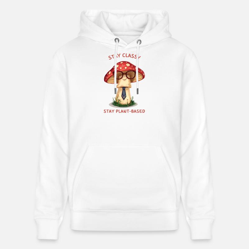 Stay Classy - Design de champignon nostalgique - Sweat à capuche bio CRUISER Stanley/Stella Unisexe - blanc