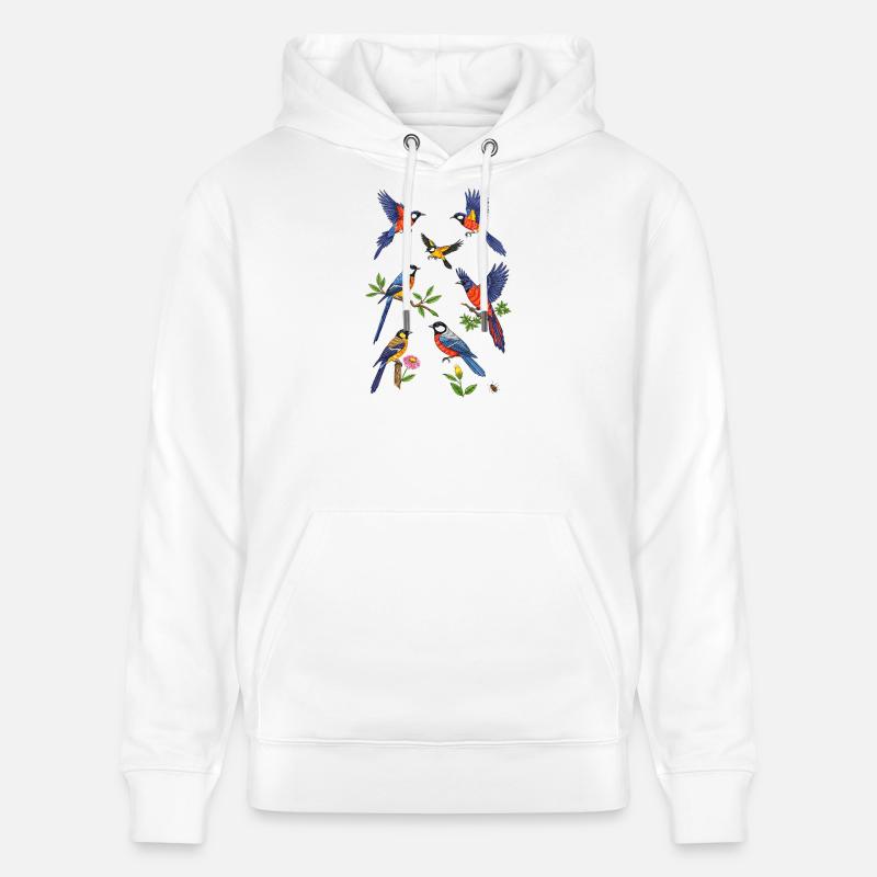 Oiseaux martin-pêcheurs - Sweat à capuche bio CRUISER Stanley/Stella Unisexe - blanc