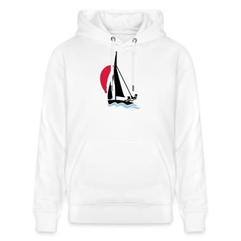 Youth sailing dinghy (420 470 505) sailboat - Stanley/Stella CRUISER Unisex Organic Hoodie - white - Front - Alina (178cm) & Michal (187cm)