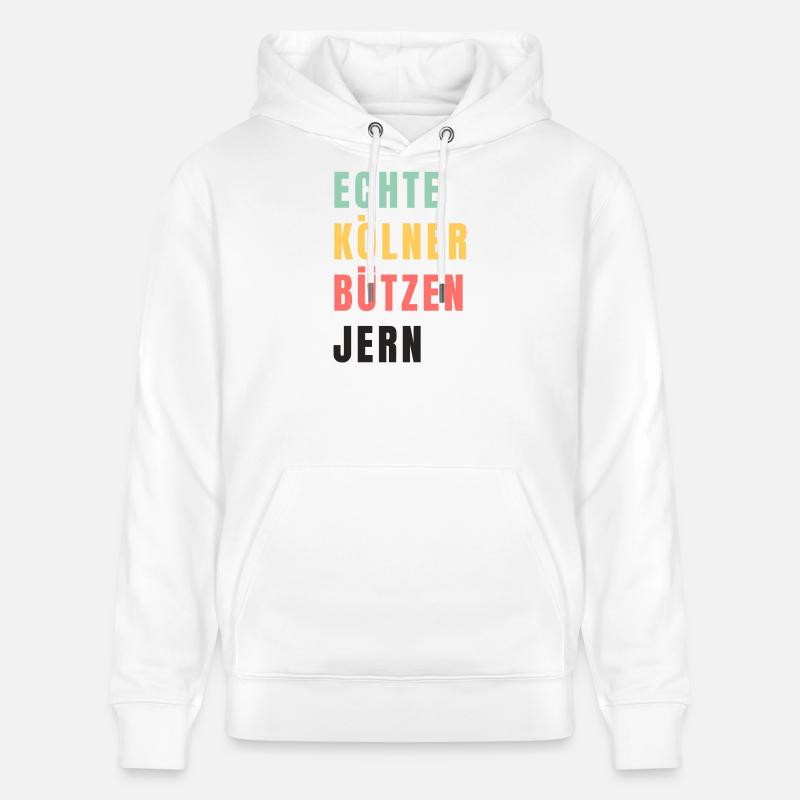 Echte Kölner bützen jern Karneval - Sweat à capuche bio CRUISER Stanley/Stella Unisexe - blanc