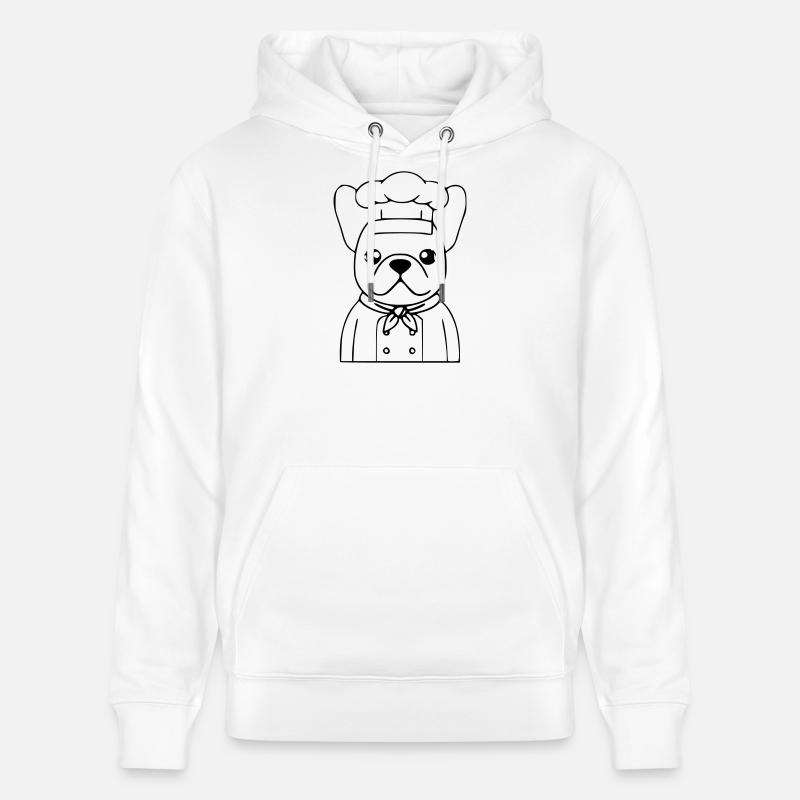 Frenchie Koch Bäcker Outline - Stanley/Stella Unisex Bio-Hoodie CRUISER  - Weiß