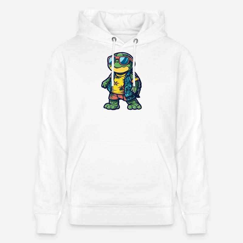 Turtle Comic Holiday - Sweat à capuche bio CRUISER Stanley/Stella Unisexe - blanc