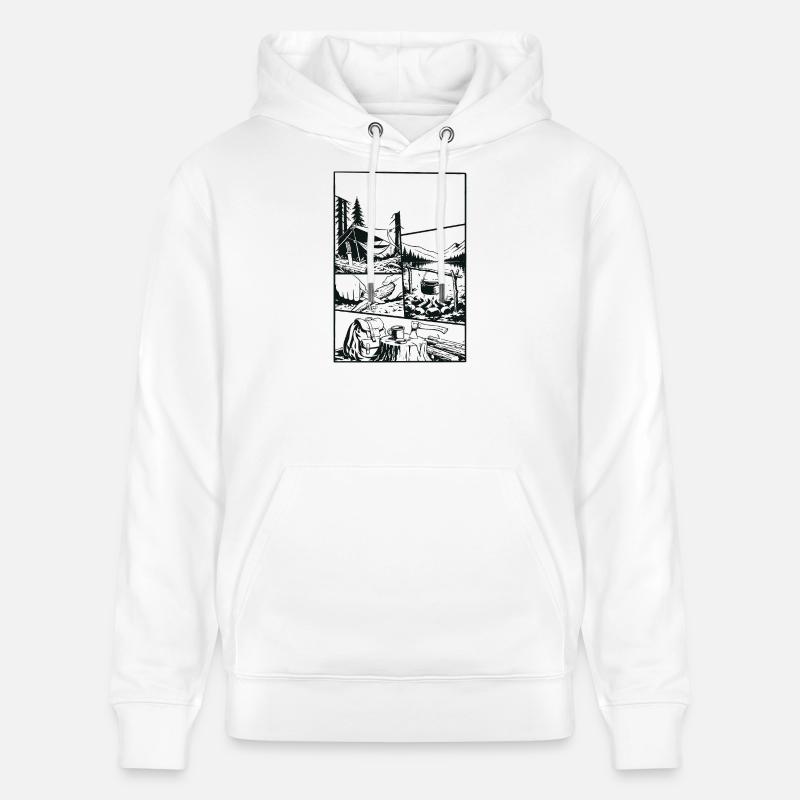 Aventure de camping assez sauvage - Sweat à capuche bio CRUISER Stanley/Stella Unisexe - blanc