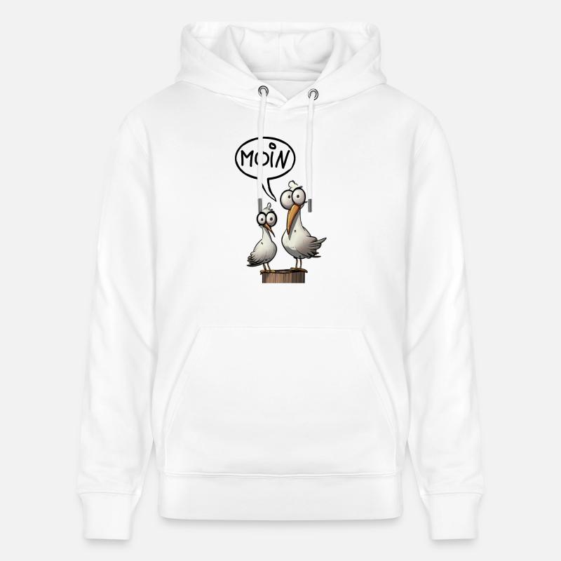 Die Bäädden Möwen - Möwe moin - Stanley/Stella Unisex Bio-Hoodie CRUISER  - Weiß