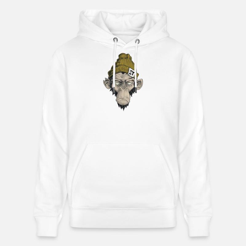 Rap Monkey - Sweat à capuche bio CRUISER Stanley/Stella Unisexe - blanc