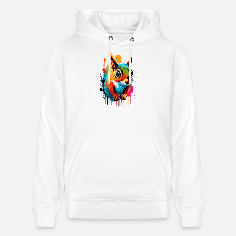 Eichhörnchen Sciurus - Squirrel Farbenfroh - Stanley/Stella Unisex Bio-Hoodie CRUISER  - Weiß