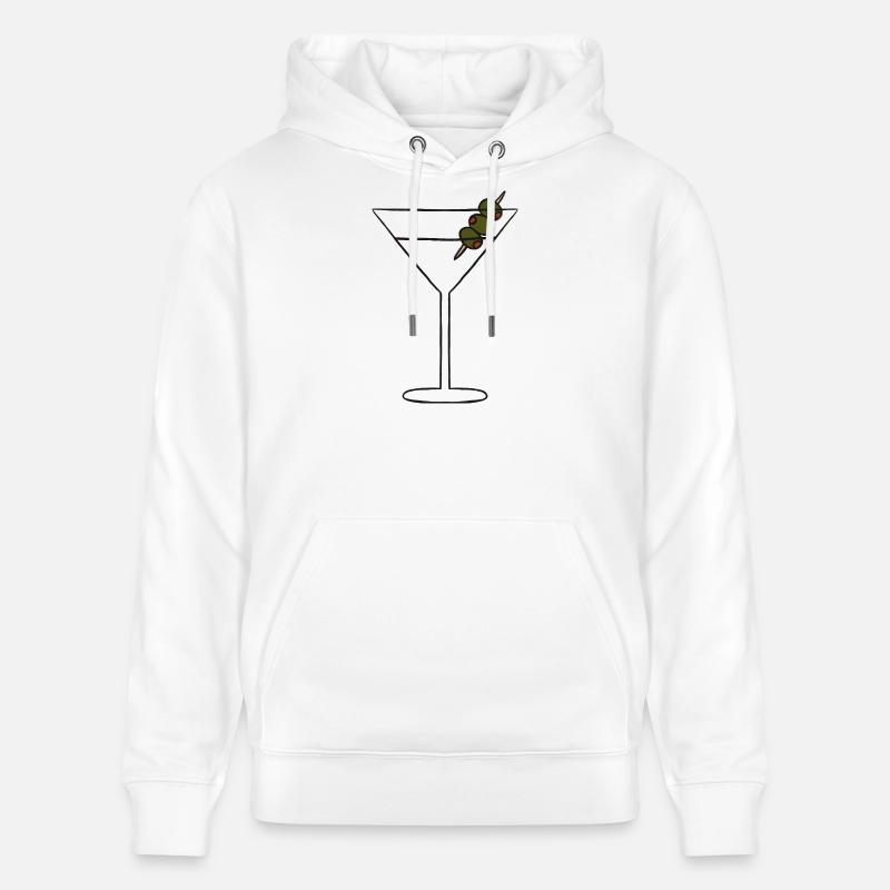 Silhouette de Martini en brochette d’olive - Sweat à capuche bio CRUISER Stanley/Stella Unisexe - blanc