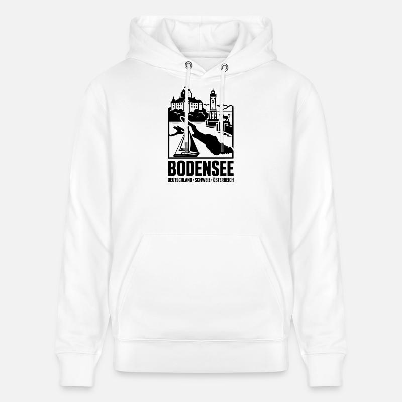 Bodensee Silhouette Wahrzeichen - Stanley/Stella Unisex Bio-Hoodie CRUISER - Weiß