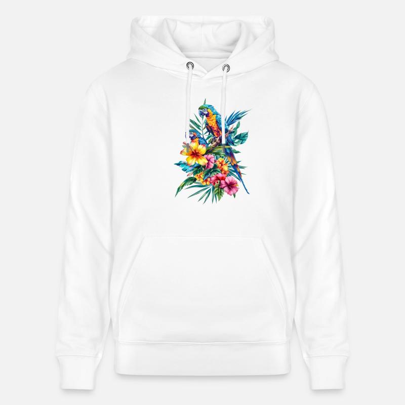 Conception de perroquet - Sweat à capuche bio CRUISER Stanley/Stella Unisexe - blanc