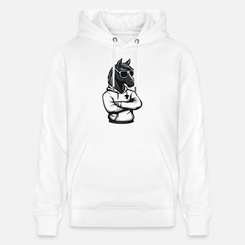Bande dessinée de cheval - Sweat à capuche bio CRUISER Stanley/Stella Unisexe - blanc
