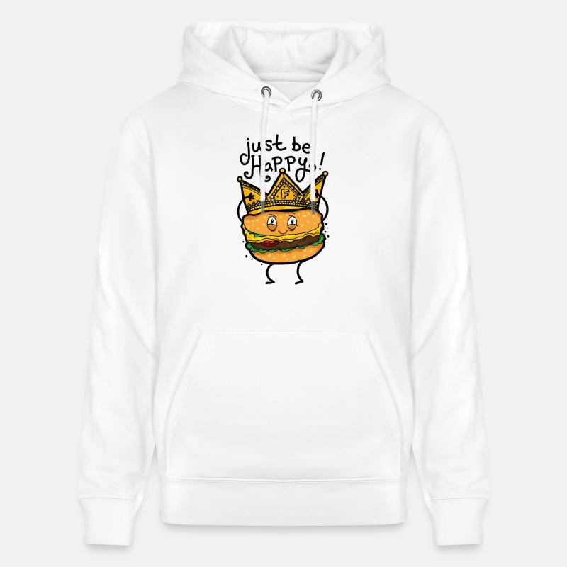 Burger avec la couronne - Sweat à capuche bio CRUISER Stanley/Stella Unisexe - blanc