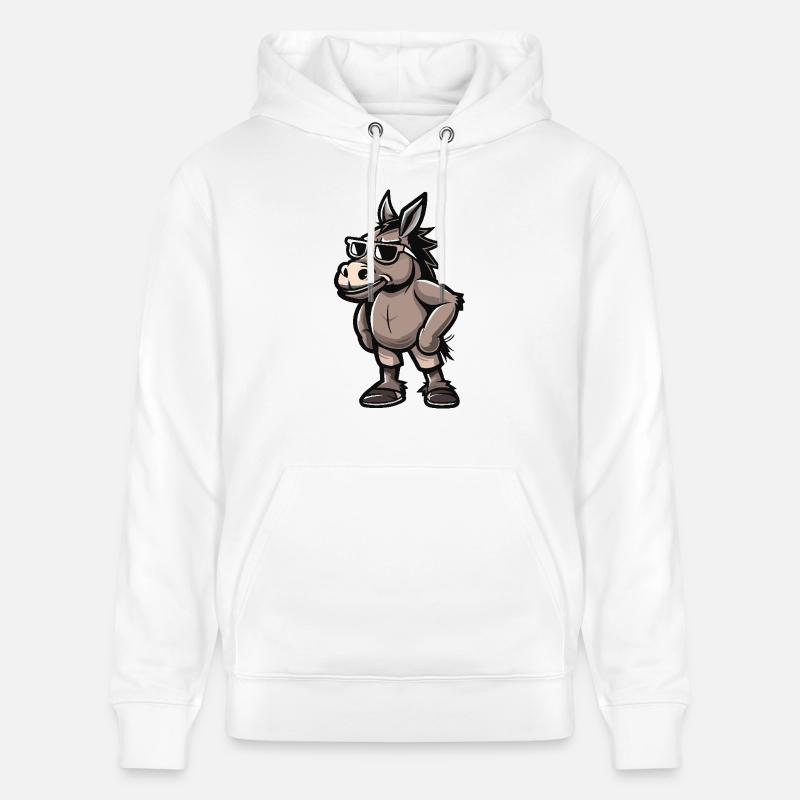 Âne Cool Bande Dessinée - Sweat à capuche bio CRUISER Stanley/Stella Unisexe - blanc