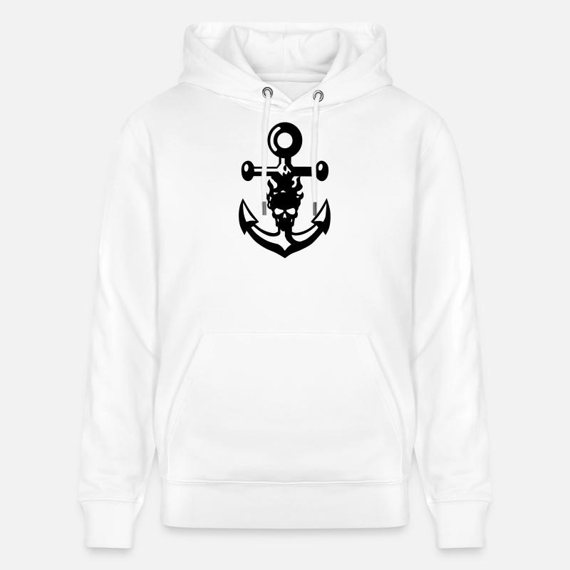 anker schaedel - Sweat à capuche bio CRUISER Stanley/Stella Unisexe - blanc