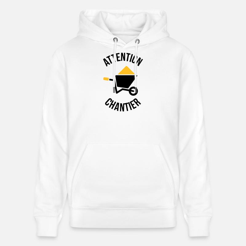 Attention Chantier - Sweat à capuche bio CRUISER Stanley/Stella Unisexe - blanc