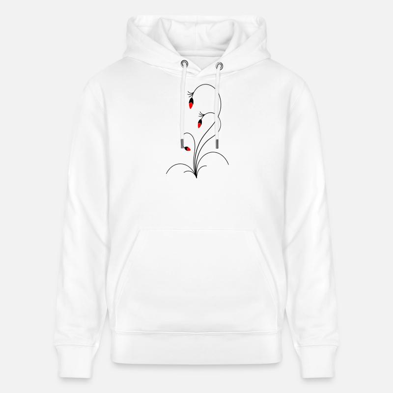 vrille florale délicate - Sweat à capuche bio CRUISER Stanley/Stella Unisexe - blanc