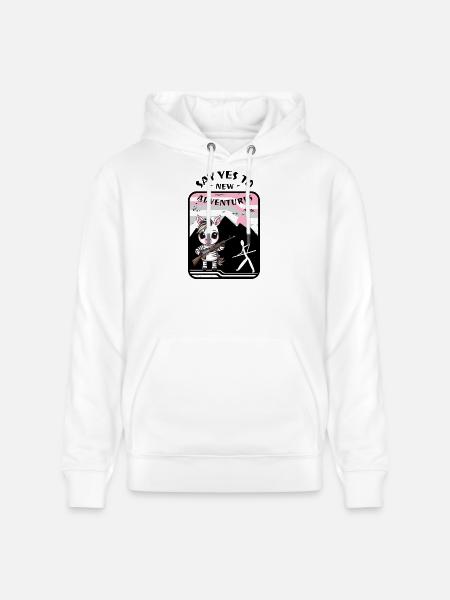 Zebra Unicorn - Stanley/Stella CRUISER Unisex Organic Hoodie - white