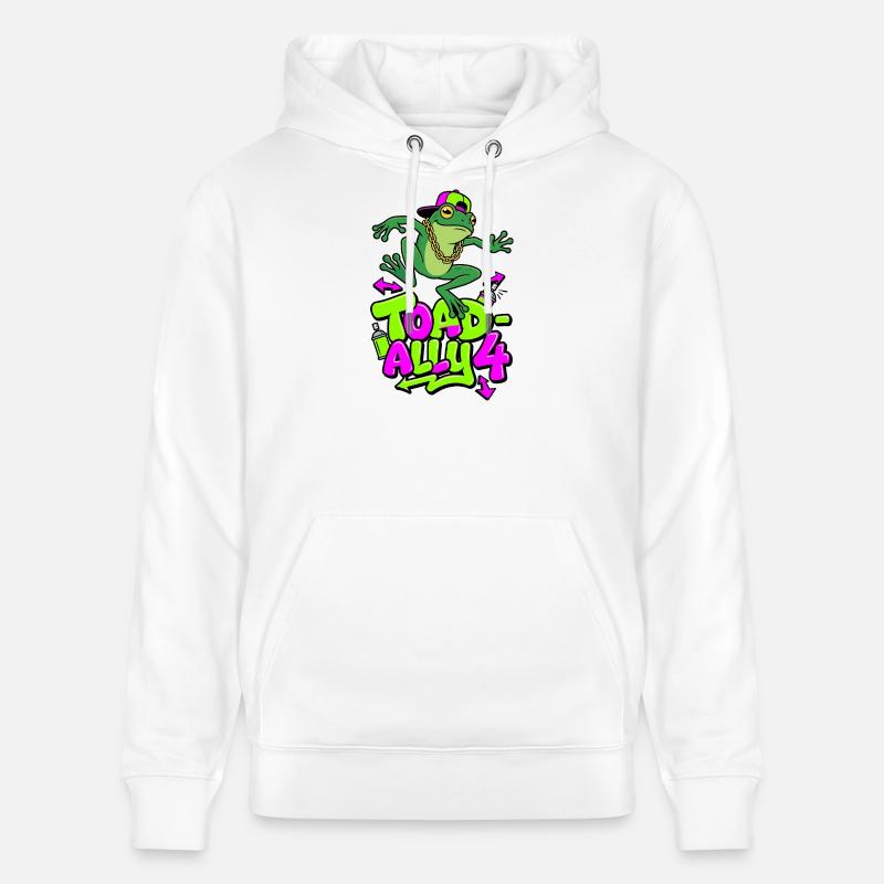 Toad-Ally 4 Cool Toad - Stanley/Stella CRUISER Unisex Organic Hoodie - white