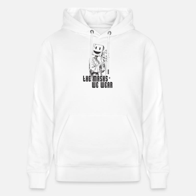 Les masques que nous portons - Sweat à capuche bio CRUISER Stanley/Stella Unisexe - blanc