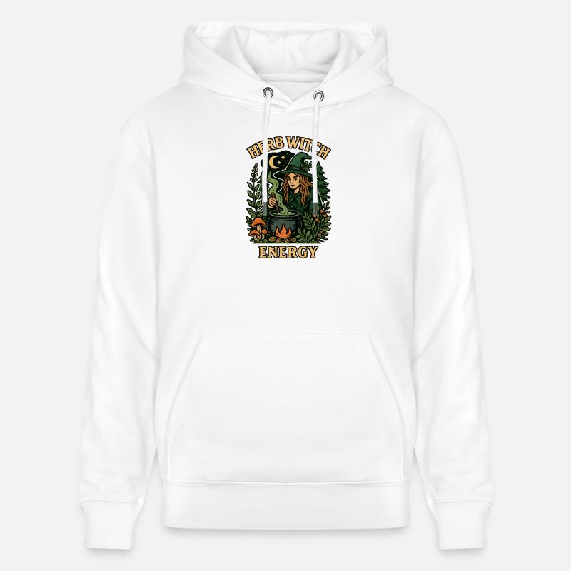 Énergie de la Sorcière Herbe - Sweat à capuche bio CRUISER Stanley/Stella Unisexe - blanc