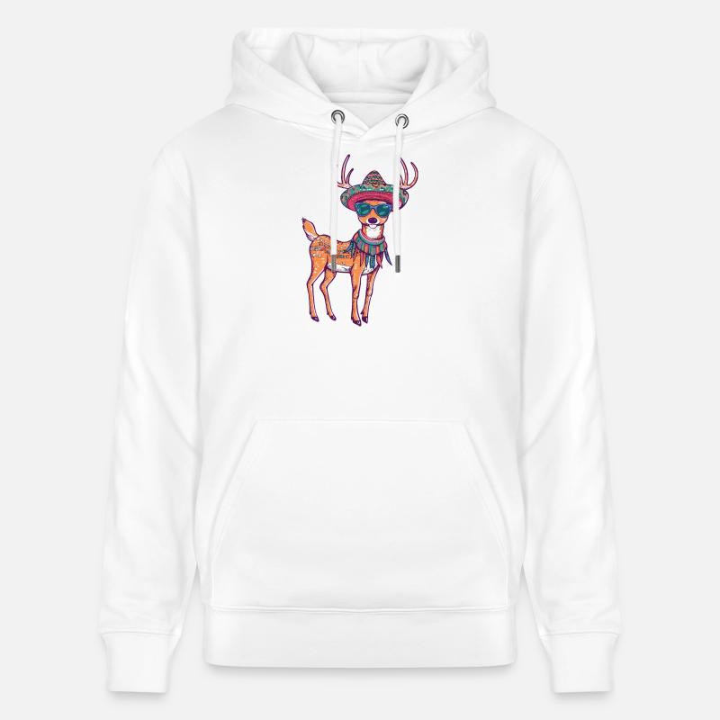 Sombrero comique comique de cerf - Sweat à capuche bio CRUISER Stanley/Stella Unisexe - blanc