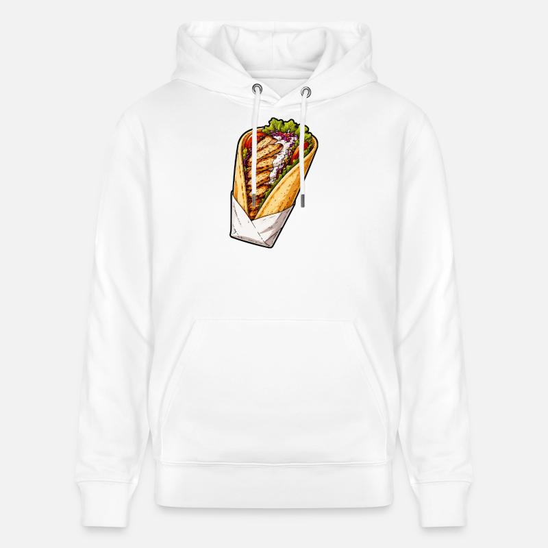 Illustration de wrap de poulet - Sweat à capuche bio CRUISER Stanley/Stella Unisexe - blanc