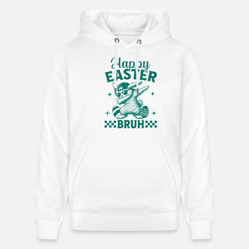 Joyeuses Pâques Bruh - Sweat à capuche bio CRUISER Stanley/Stella Unisexe - blanc