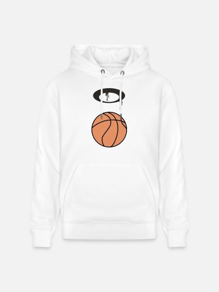 Basketball 5 0 Artboard 1 - Stanley/Stella CRUISER Unisex Organic Hoodie - white