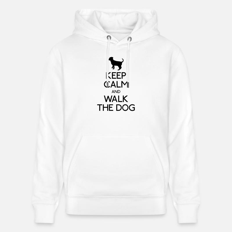 Keep Calm walk the dog - Sweat à capuche bio CRUISER Stanley/Stella Unisexe - blanc