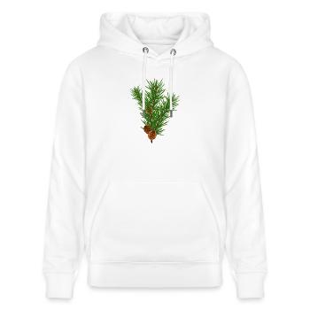 Kiefer Zweig - Stanley/Stella Unisex Bio-Hoodie CRUISER  - Weiß - Vorne - Alina (178cm) & Michal (187cm)